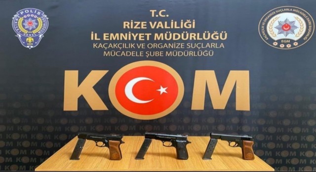 Rizede silah kaçakçılığı operasyonlarında 2 tutuklama