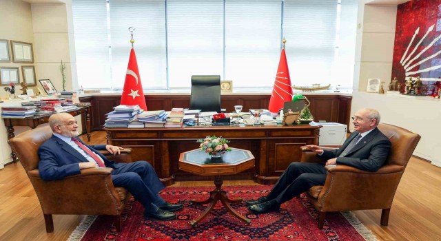 Saadet Partisi lideri Temel Karamollaoğlundan CHP lideri Kılıçdaroğluna ziyaret