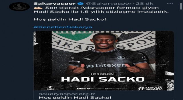 Sakaryaspor, Hadi Sackoyu transfer etti