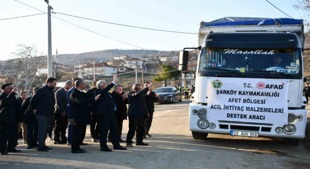 Şarköyden deprem bölgesine yakacak odun desteği