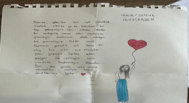 Selçuk ilçesindeki üçüzlerden Adanaya güç veren mektup