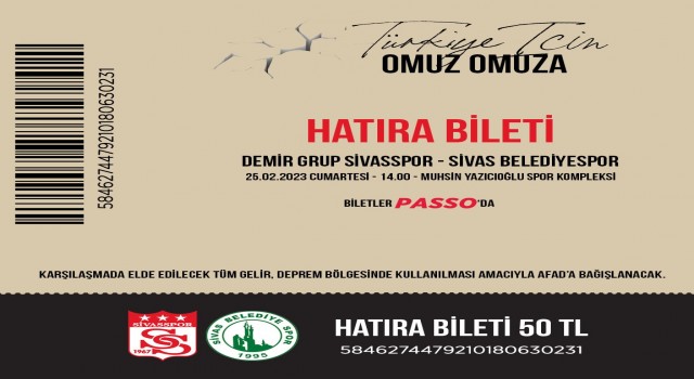 Sivasspor - Sivas Belediyespor maçının hatıra biletleri satışa çıktı