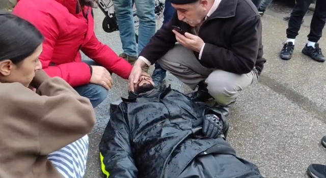 Taksiyle çarpışan motosikletin sürücüsü ağır yaralandı