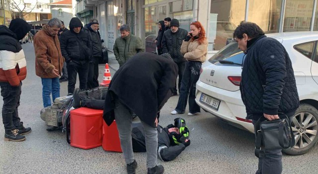 Tekirdağda yaralamalı kaza kameraya yansıdı