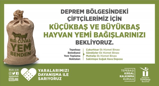 Tepebaşından ‘bir çuval yem benden kampanyası