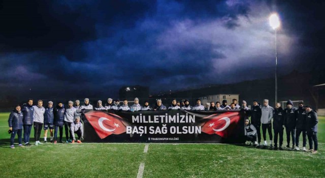 Trabzonspordan Geçmiş olsun Türkiye pankartı