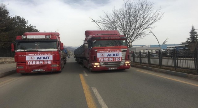 Tunceliden deprem bölgesine su desteği
