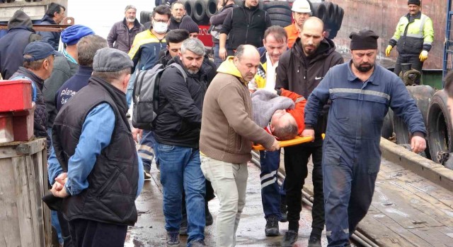 Tuzlada gemide çalışan işçi 7 metreden düşerek yaralandı