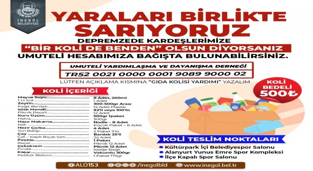 Umutelinden deprem bölgesi için gıda kolisi kampanyası