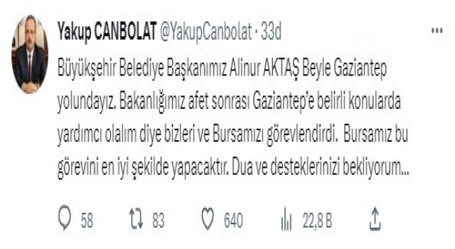 Vali Yakup Canbolat ve Alinur Aktaş Gaziantepe görevlendirildi