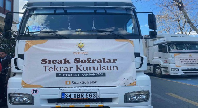 AK Parti Kadın Kolları Başkanlığından deprem bölgelerine 2 tırlık insani yardım