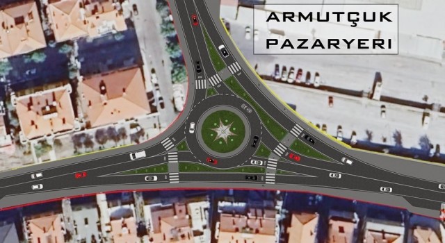 Armutçuktaki pazaryeri girişine “Akıllı Kavşak”