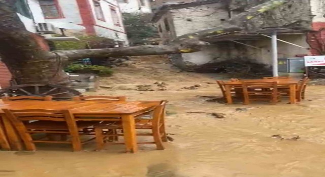 Balıkesirde sağanak yağış su baskınlarına neden oldu