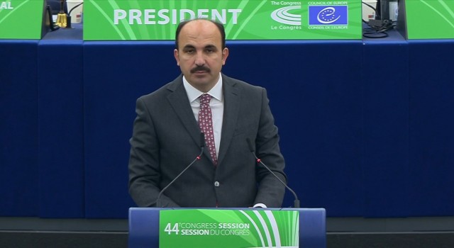 Başkanı Altay, Avrupa Konseyi Yerel ve Bölgesel Yönetimler Kongresinde konuştu