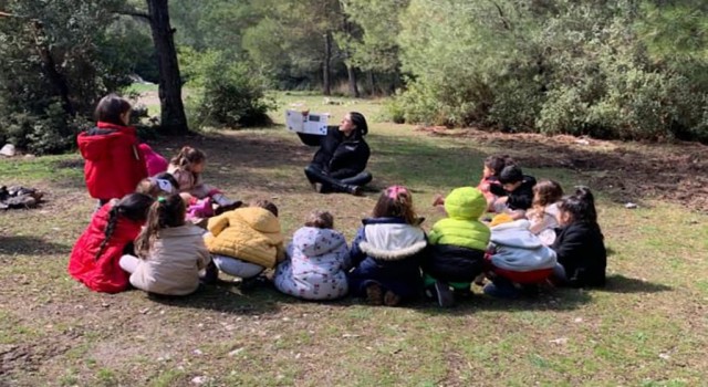 Bayraklının öğrencileri doğa ile iç içe
