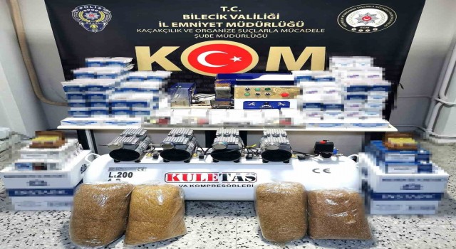 Bilecikte 43 bin 340 adet dolu makaron, 45 kilo kıyılmış tütün ele geçirildi