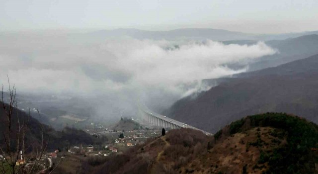 Bolu Dağında sis ve sağanak yağış etkisini gösteriyor