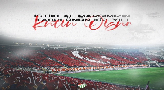 Bursaspordan İstiklal Marşı mesajı