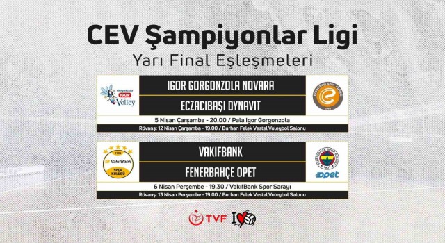 CEV Şampiyonlar Liginde yarı final programı belli oldu