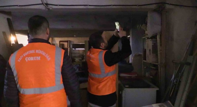 Çorumda riskli binalar denetleniyor