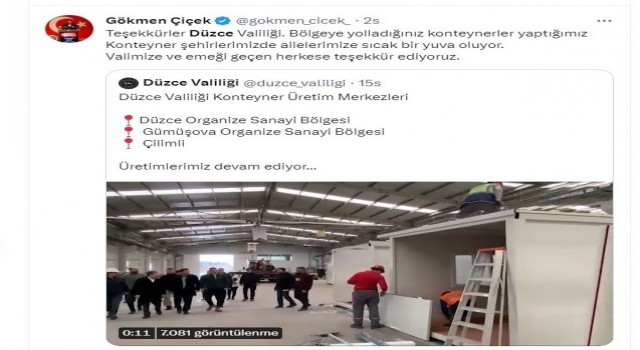 Düzceden gönderilen konteynerler depremzedelere yuva oluyor