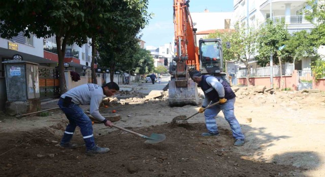 Efeler Belediyesi ekipleri Girne Mahallesindeki yolları yeniliyor