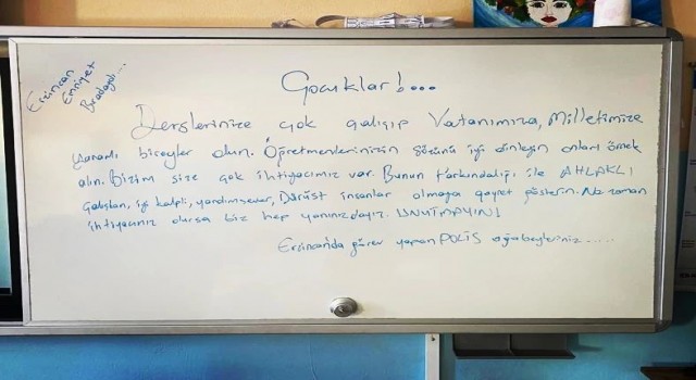 Erzincan polisinden duygulandıran not