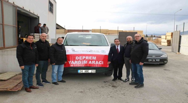Erzincandan afet bölgesine yardımlar sürüyor