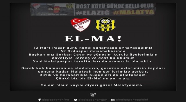 ES Elazığspor - Malatyaspor kardeşliği