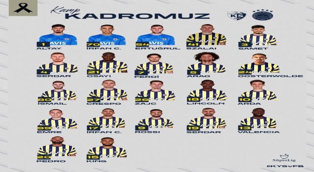 Fenerbahçenin, Kayserispor maçı kamp kadrosu belli oldu