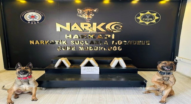 Hakkaride 28 kilo 100 gram afyon sakızı ele geçirildi