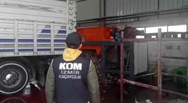 İzmirde gümrük kaçağı 27 ton ürün ele geçirildi