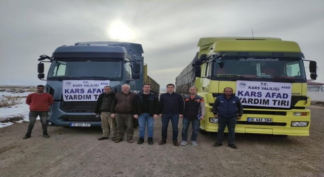 Karsta deprem bölgesine et desteği