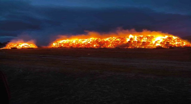 Konyada 2 bin fiğ ve 800 ton yonca balyası yandı