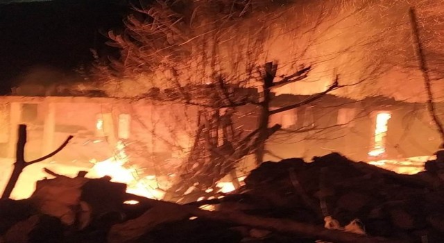 Köy evinde çıkan yangın paniğe neden oldu