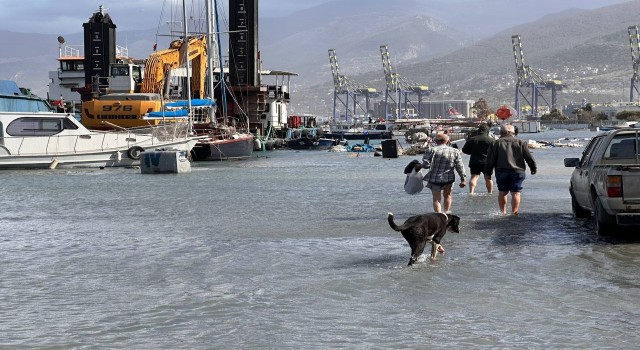Lodos, balıkçı barınağını esir aldı