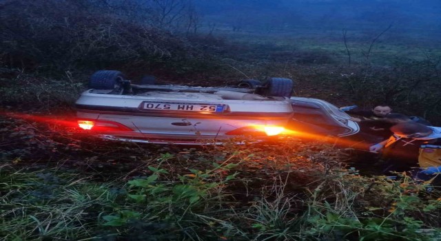 Orduda kontrolden çıkan otomobil takla attı: 5 yaralı