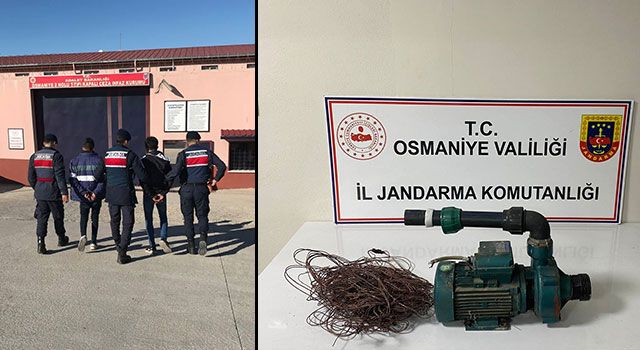 Osmaniye'de Su dinamosu çalanlar yakalandı