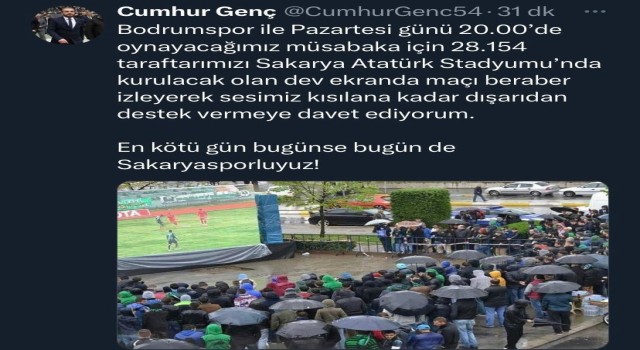 Sakaryaspor Kulüp Başkanı Gençten taraftara davet
