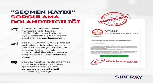 Seçmen kaydınızı sorgulayın linkiyle dolandırıcılığa dikkat