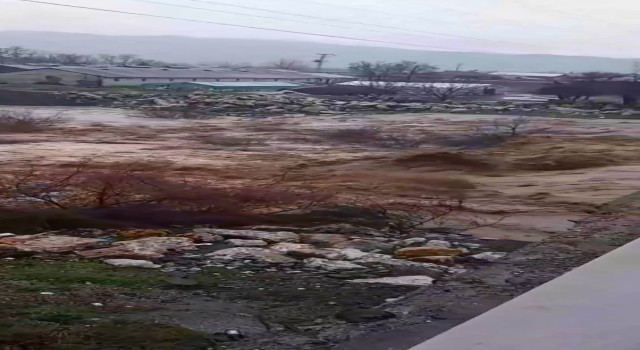 Şiddetli yağış sonrası çay coştu