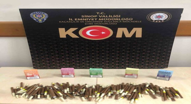 Sinopta gümrük kaçağı puro ve elektronik sigara ele geçirildi