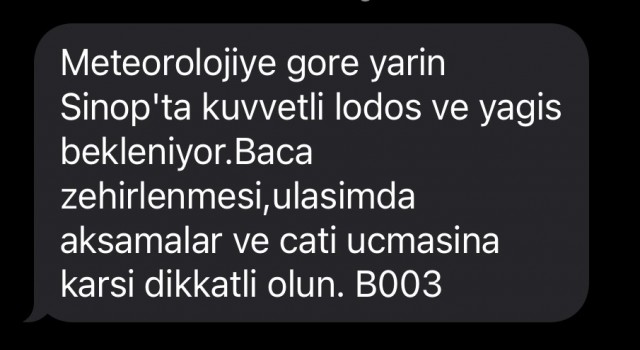 Sinopta hafta sonu için lodos ve fırtına uyarısı
