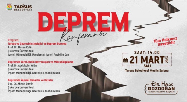 Tarsusta deprem konulu konferans düzenlenecek