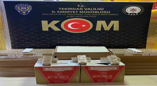 Tekirdağda 115 bin adet makaron ele geçirildi