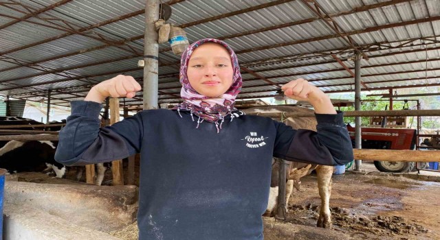 15 yaşındaki Ayşenin bilek güreşi şampiyonası için sıra dışı antrenman yöntemleri
