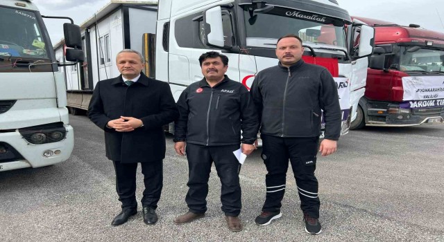 8 tır yardım malzemesi ve konteyner Hataya uğurlandı