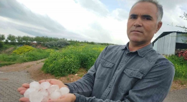 Adıyamana ceviz büyüklüğünde dolu yağdı