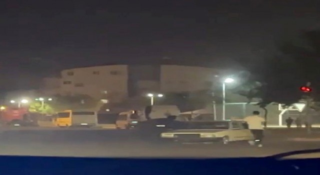 Akan trafiği hiçe saydı, dakikalarca drift yaptı