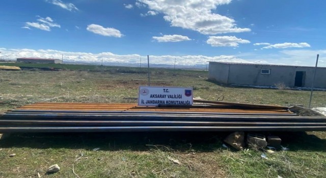 Aksarayda boru hırsızları jandarmada kaçamadı